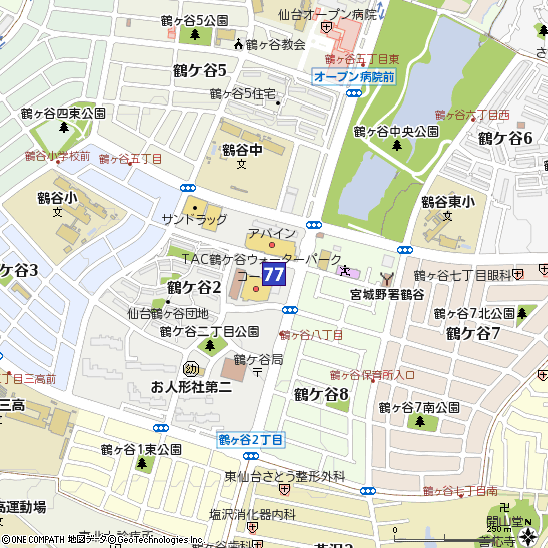 鶴ヶ谷支店付近の地図